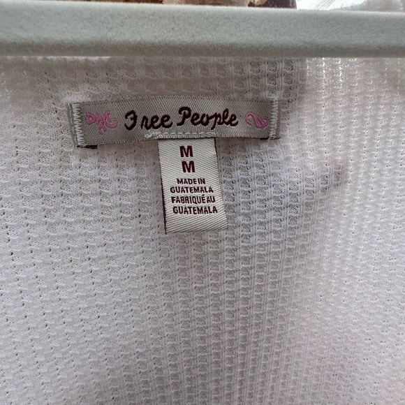 Free People Santa Clara oversized white waffle weave pullover Medium EUC - Picture 7 of 9